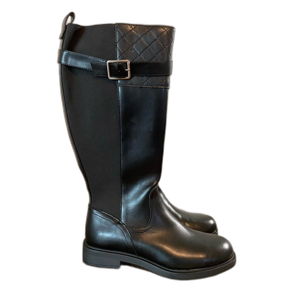 Black 8 Black Knee Boots Equestrian English Riding Horse Edgy Preppy Emo Goth